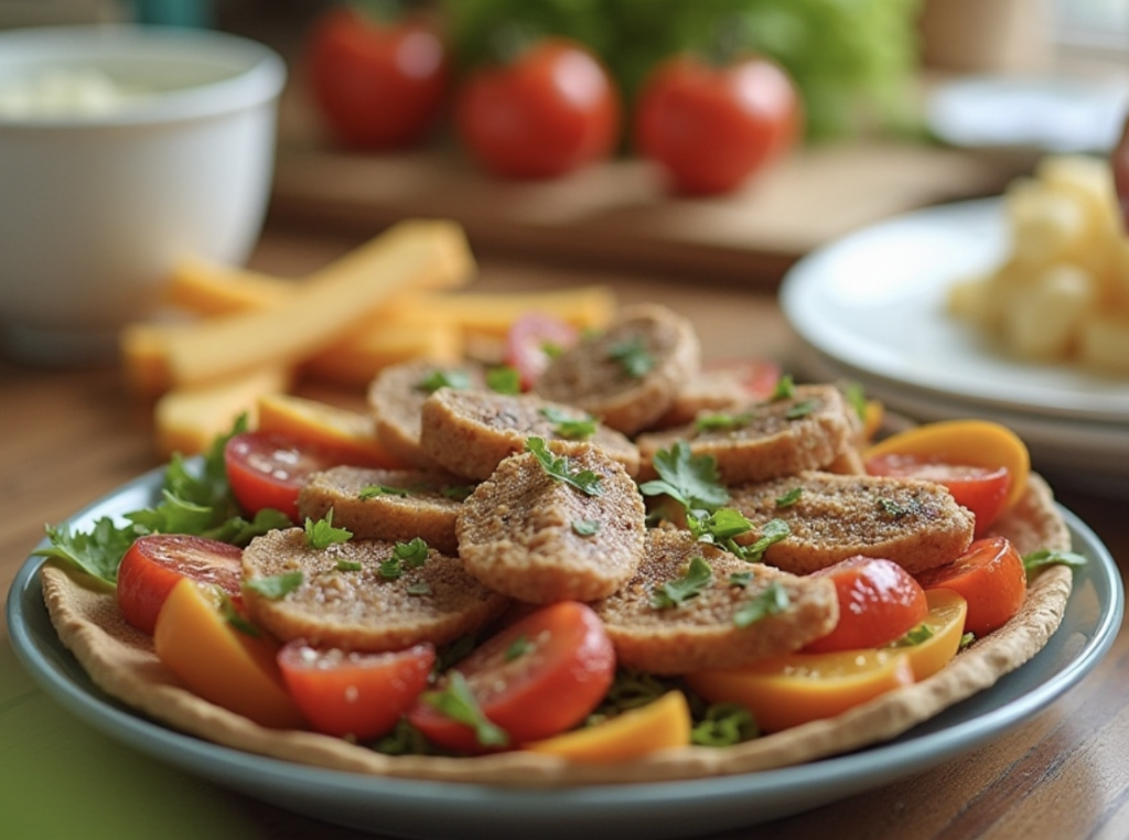 a plate of food on a table